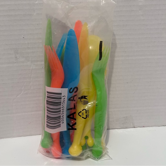 Rare IKEA Kalas Kids Plastic Dinnerware Set of 12 Multi Color Flatware - Picture 2 of 4